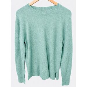 J.Crew Sweater Women M Green Pre-owned Extra-Soft Crewneck Wool Blend Knit